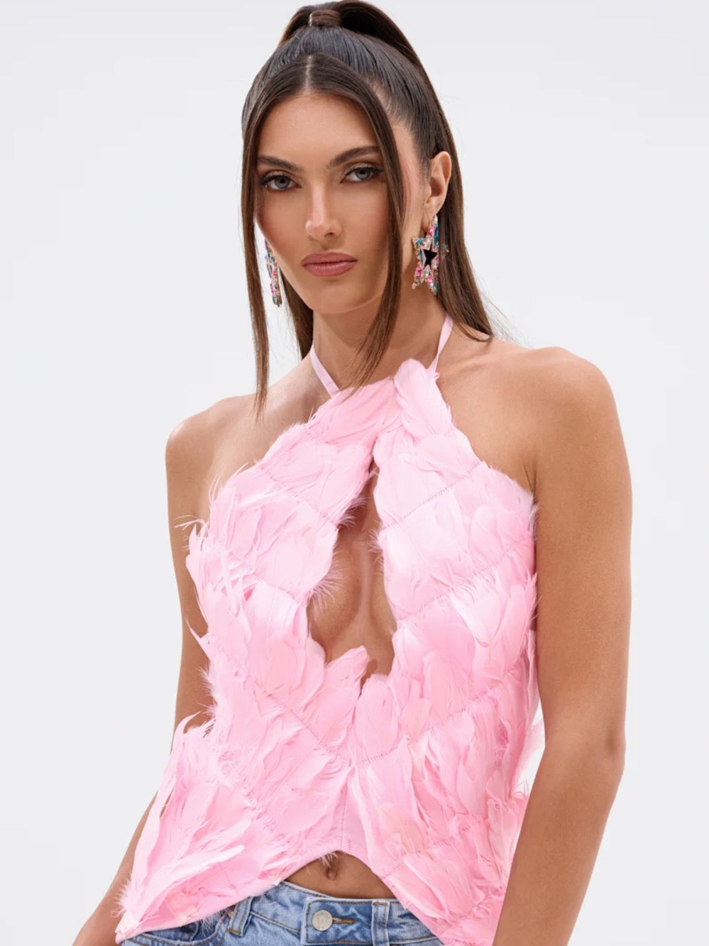 AKIRA Light Pink Crop Top with Branded Tag - Picture 2 of 11